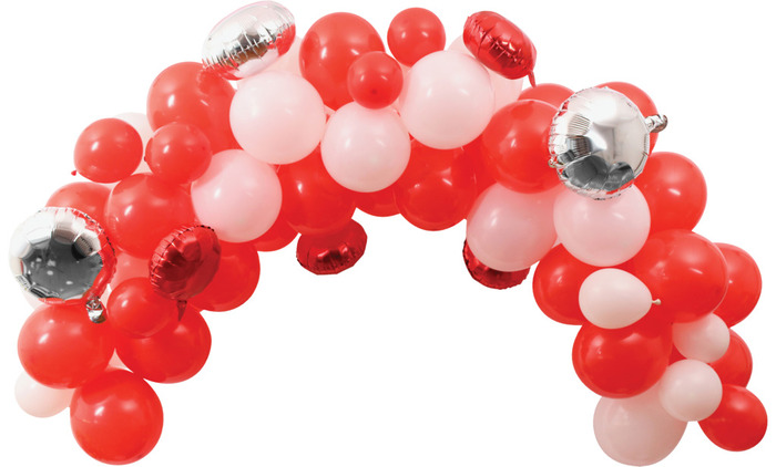 Ballonbue sæt med 70 balloner mix rød & hvid